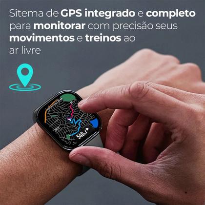 Imagem de Smartwatch Amazfit Bip 6 Mapas Assistente IA Blue Black Com Película de Silicone