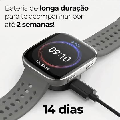 Imagem de Smartwatch Amazfit Bip 6 Mapas Assistente IA Blue Black Com Película de Silicone