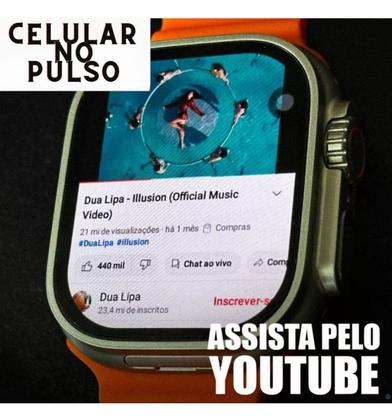 Imagem de Smartwatch Chip Tiktok Youtube Facebook Google Play Funções Celular De Pulso Super Amoled
