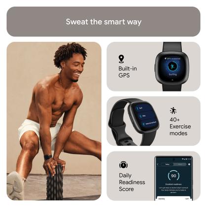 Smartwatch de fitness Fitbit Versa 4 com GPS, frequência cardíaca