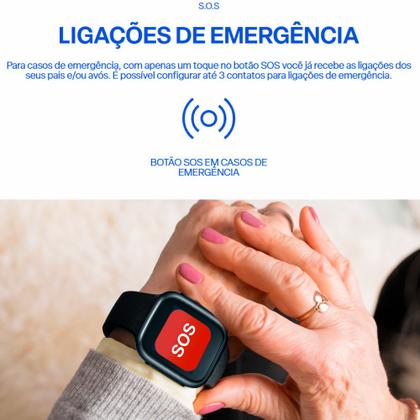 Imagem de Smartwatch do Idoso Multilaser Senior Com Monitoramento Cardíaco Botão SOS Função Alarme