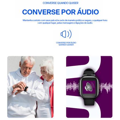 Imagem de Smartwatch do Idoso Multilaser Senior Com Monitoramento Cardíaco Botão SOS Função Alarme