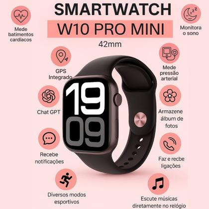 Imagem de Smartwatch Feminino Masculino Mini Series 10 Amoled Chatgpt 2 Pulseiras