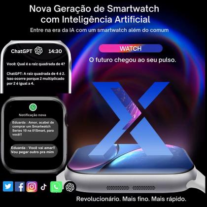 Imagem de Smartwatch Feminino Masculino Mini Series 10 Amoled Chatgpt 2 Pulseiras