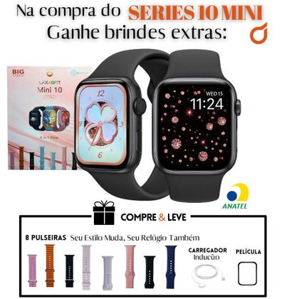 Imagem de Smartwatch Feminino Masculino W10 Mini 8 Pulseiras Fone Sem Fio
