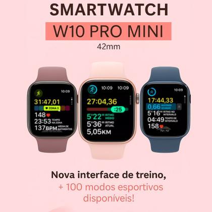 Imagem de Smartwatch Feminino Masculino W10 Mini 8 Pulseiras Fone Sem Fio