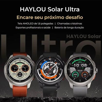 Imagem de Smartwatch Haylou Solar Ultra GPS Tela Amoled Conecta Strava Monitor de Saúde 5 ATM Bluetooth Chamada