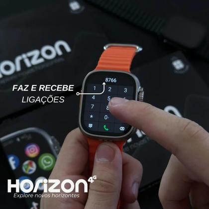 Imagem de Smartwatch Horizon 16GB chip 4G celular de pulso apps play store Camera integrada tela amoled 49mm + 2 Pulseiras