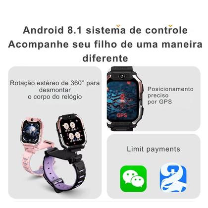 Imagem de Smartwatch Howear Infantil HW Z10 4/64GB Amoled Com Chip Android Camera Wifi