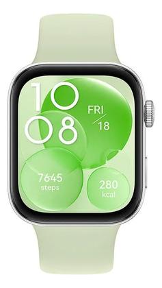 Imagem de Smartwatch, Huawei Watch Fit 3, Verde Bisel Prateado Desenho Da Pulseira Mesh