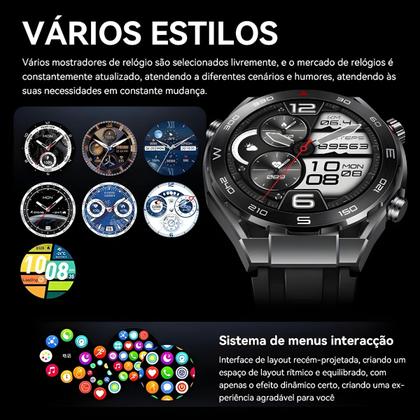 Imagem de Smartwatch Hw5 Max 3 Pulseiras Masculino Android iOS Bluetooth Relogio Inteligente Gps Induçao