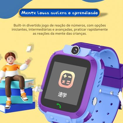 Imagem de Smartwatch Infantil Hw C2 Rosa Chip Camera Gps Prova Dagua Faz e Recebe Ligações Envio Já Original com Nota Fiscal