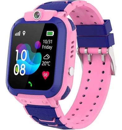 Imagem de Smartwatch Infantil Hw C2 Rosa Chip Camera Gps Prova Dagua Faz e Recebe Ligações Envio Já Original com Nota Fiscal