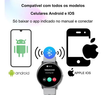Imagem de Smartwatch Para Xiaomi Prova DÁgua Bateria Durável Prata