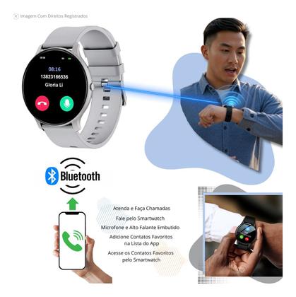 Imagem de Smartwatch Para Xiaomi Prova DÁgua Bateria Durável Prata