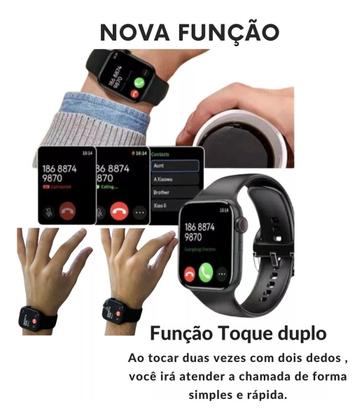 Imagem de Smartwatch Preto Relógio W10 Mini 8 Pulseiras Inteligente Pro Para Android E IOS