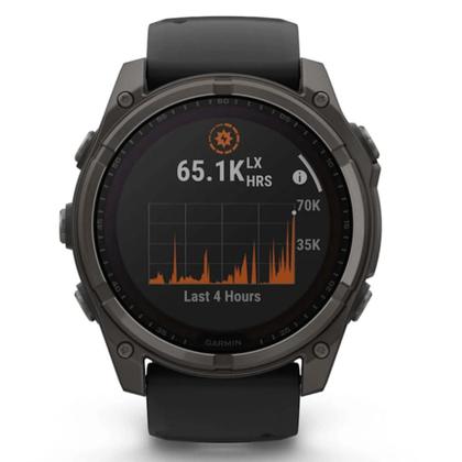 Smartwatch Relógio Garmin Fenix 8X Safira Solar Carbon Gray DLC
