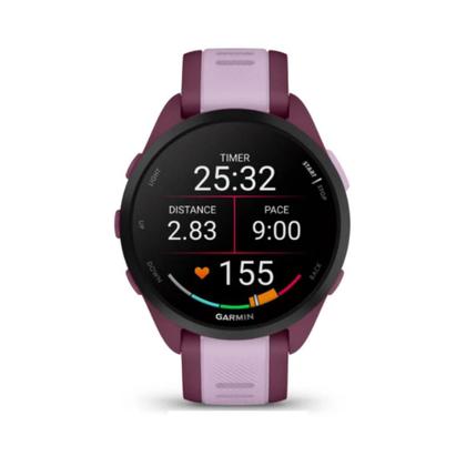Imagem de Smartwatch Relógio Garmin Forerunner 165 Music Cereja/ Lilás WW com Monitor Cardíaco de Pulso e GPS 43mm