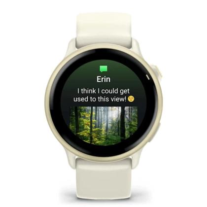 Imagem de Smartwatch Relógio Garmin Vívoactive 6 com Monitor Cardíaco de Pulso e GPS Lunar Gold 42mm