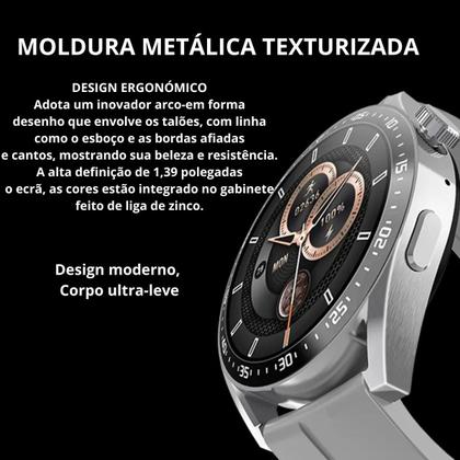 Imagem de Smartwatch Relógio Inteligente Hw28 Preto Caixa De Metal Watch 40 Modelo Redondo Envio Já