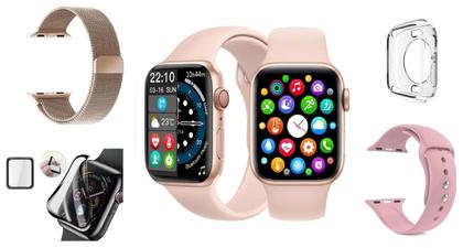 Imagem de Smartwatch Relógio W28 Pro Lançamento Original Rosa Assistente Virtual Integrada Serie 8 Nfc