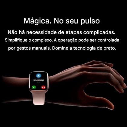 Imagem de Smartwatch Rosa Relógio Inteligente Bluetooth Masculino Feminino
