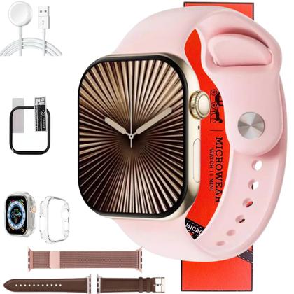 Imagem de Smartwatch Series 11 W11 Mini Relógio Pequeno Unissex Chatgpt Recebe Faz ligaçoes Bluetooth