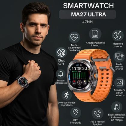 Imagem de Smartwatch Smart Ultra Responde WhatsApp Relógio 47mm GPS