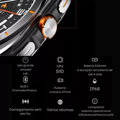 Imagem de Smartwatch Smart Ultra Responde WhatsApp Relógio 47mm GPS