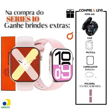 Imagem de Smartwatch Smart W10 Mini Relógio Inteligente 42mm Amoled Com Fone Bluetooth