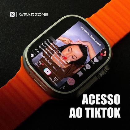 Imagem de Smartwatch Ultra Laranja 3 AI Chip 5G 16GB Resistente à Água Funciona com Ligações