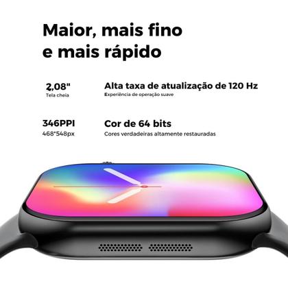 Imagem de Smartwatch W10 Lançamento 2025 Série 10 X Microwear Original NFC tela 47m Amoled 120Hz novo sistema MicroOs 10 resistencia certificada IP68