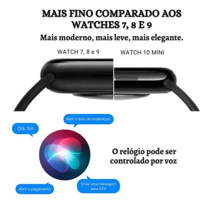 Imagem de Smartwatch W10 Mini 8 Pulseiras Rosa Series 10 Microwear Nfc A Prova D'água Chatgpt