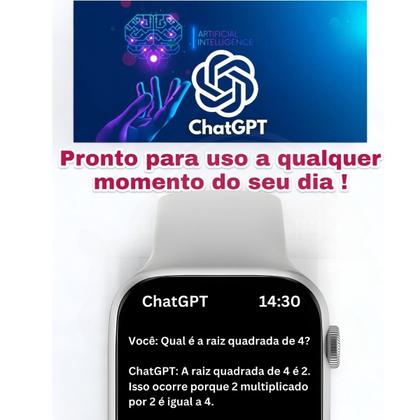 Imagem de Smartwatch W10 Mini Relogio Pequeno Delicado ChatGpt 1Gb Nfc Gps Bluetooth Serie 10 Super Amoled