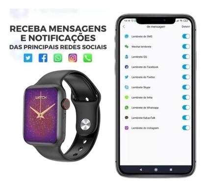 Imagem de Smartwatch W10 Mini Series 41mm 8 Pulseiras Tela Amoled preto