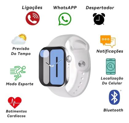 Imagem de Smartwatch W10 Mini Series 41mm 8 Pulseiras Tela Amoled preto