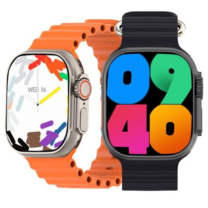Imagem de Smartwatch W69 Ultra Gps 49mm Amoled Nfc Com Pulseira Oceano Pelicula Case Protetora Lançamento