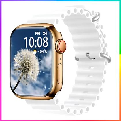 Imagem de Smartwatch Watch HW9 PRO 2 Branco Amoled 3 pulseiras NFC assistente de vóz Chat GPT e GPS relógio inteligente corrida mo