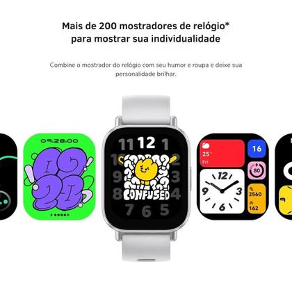 Imagem de Smartwatch Xiaomi Redmi Watch 5 Prova dágua ATM5 Alexa  Versão Active  Super bateria 18 até 30 dias assistente de voz chamadas bluetooth esportivo