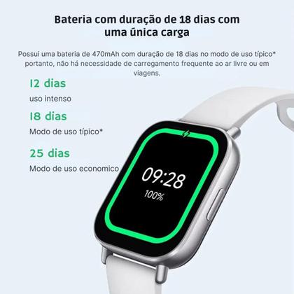 Imagem de Smartwatch Xiaomi Redmi Watch 5 Prova dágua ATM5 Alexa  Versão Active  Super bateria 18 até 30 dias assistente de voz chamadas bluetooth esportivo