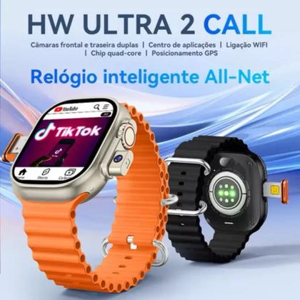 Imagem de Smarwatch HW2 Ultra Watch Preto Séries 10 Amoled prova d'água lançamento NFC assistente inteligencia artificial chat GPT