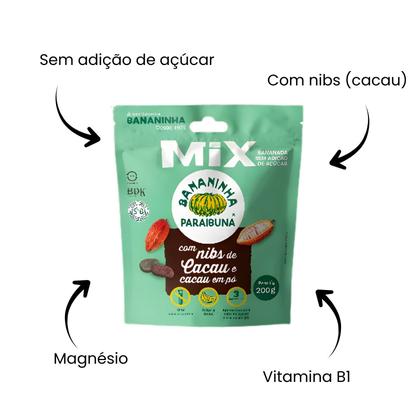 Imagem de Snack Bananinha Mix Sem Açúcar Com Nibs De Cacau - Paraibuna 200g