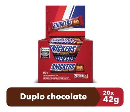 Imagem de Snickers Duplo Chocolate Caixa 20x42g (840g)
