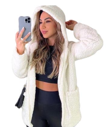 Imagem de Sobretudo blusa de frio feminina casaco teddy 