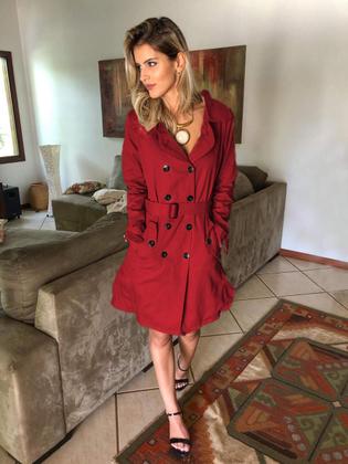 Imagem de Sobretudo Feminino Casaco Trench Coat com cinto, forrado, jaqueta, jaquetão inverno