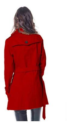 Imagem de Sobretudo Feminino Casaco Trench Coat com cinto, forrado, jaqueta, jaquetão inverno