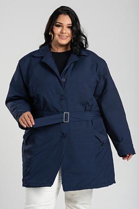 Imagem de Sobretudo Feminino Plus Size Microfibra Forrado Bolsos Frente - Serena