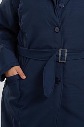 Imagem de Sobretudo Feminino Plus Size Microfibra Forrado Bolsos Frente - Serena