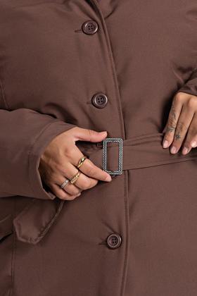 Imagem de Sobretudo Feminino Plus Size Microfibra Forrado Bolsos Frente - Serena