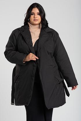 Imagem de Sobretudo Feminino Plus Size Microfibra Forrado Bolsos Frente - Serena